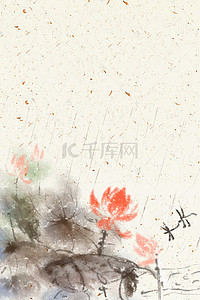 荷塘月色字体背景图片_中国风淡雅荷塘莲花蜻蜓背景素材