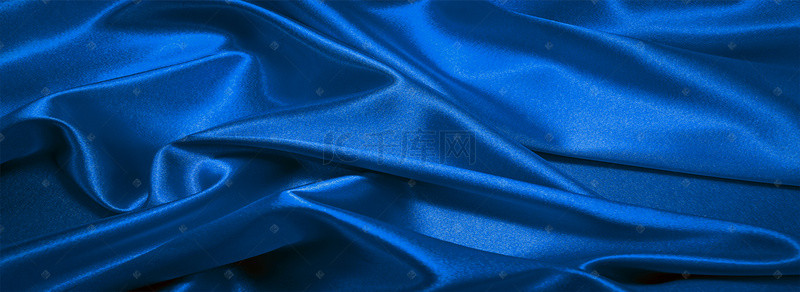 精美质感背景图片_丝绸质感蓝色丝绸海报