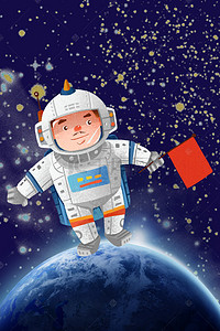 登月天梯背景图片_国际720宇航员人类月球日背景