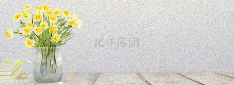 干花素材背景图片_唯美白色木地板纹理干花展示背景素材