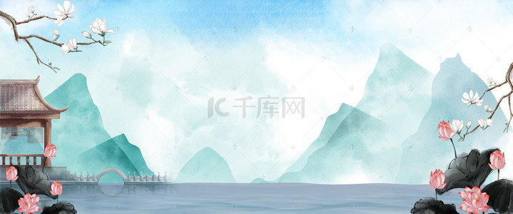 中国风清新水墨画背景背景图片 中国风清新水墨画背景背景素材图片 千库网