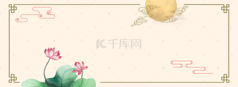 中国节日边框背景图片_简约中国风清新中秋banner