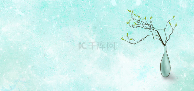 简约文艺风素雅蓝色banner