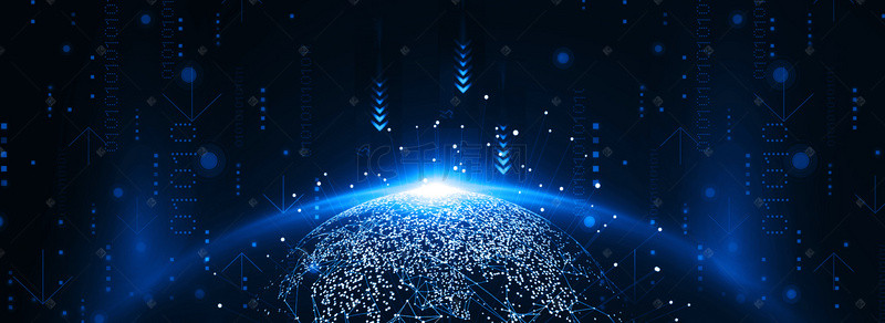 互联网行业展架背景图片_蓝色科技商务大气互联网数据背景