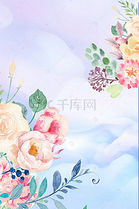 中国风线框背景图片_清新春天初夏中国风新品上市海报背景素材