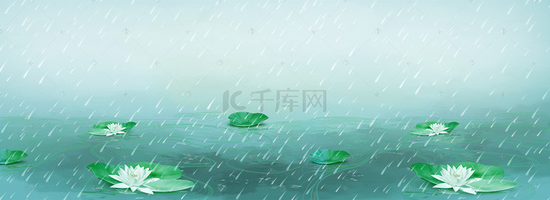 清明节气海报背景图片_清明节雨天湖面海报背景免费下载