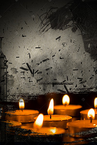 祈祷背景图片_地震自然灾害蜡烛祈祷背景海报