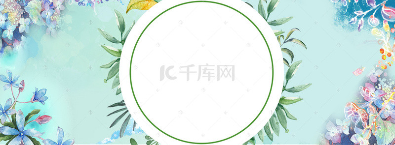清新绿意背景图片_清新植物banner