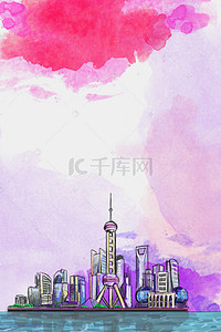 上海海报背景图片_上海旅行背景素材
