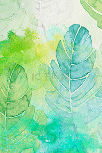 春季h5素材背景图片_绿色水墨叶子促销H5背景素材