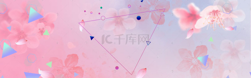 简约几何清新春天海报banner