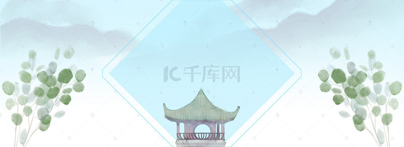 清明放假封面背景图片_清明节绿色手绘旅游清新banner