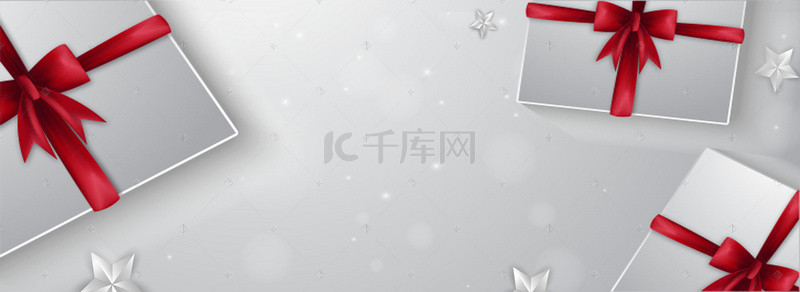 红色狂欢电商背景图片_银色圣诞节礼物盒背景