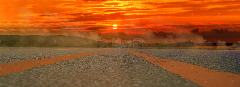 背景大气公路背景图片_活力大气公路背景橙色电商banner