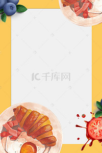 美食清新餐厅背景图片_精致西餐美食糕点类海报背景模板