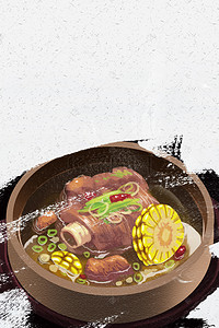 中国传统美食红烧牛肉面小吃餐饮海报背景