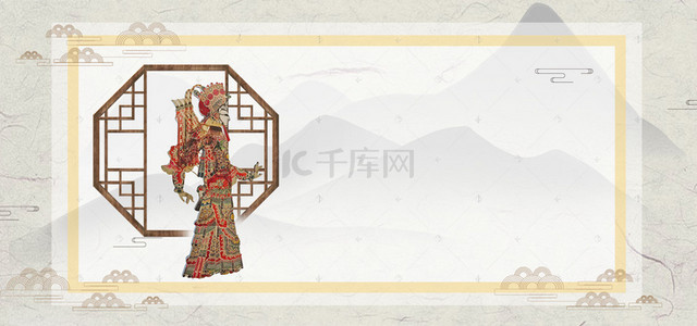 皮影哪吒背景图片_中国非遗文化皮影banner