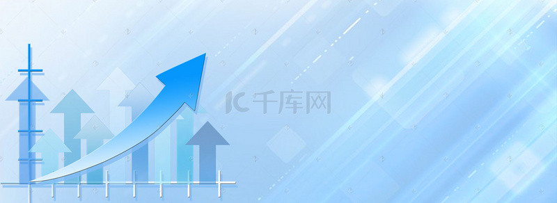 金融股票升值蓝色渐变广告banner