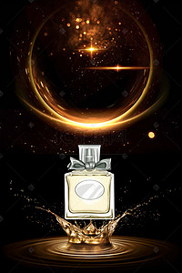 COCO系列香水背景图片_黑色质感时尚创意香水海报背景