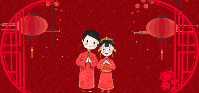 红色喜庆浪漫婚博会banner