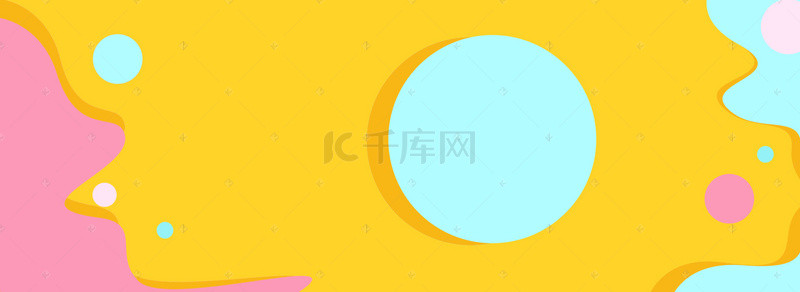 几何圆元素背景图片_黄色蓝色元素背景素材图