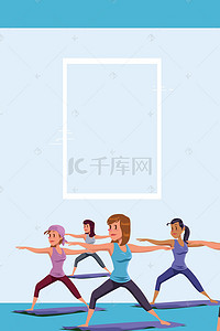 健康健身锻炼背景图片_矢量扁平化卡通手绘健身锻炼背景