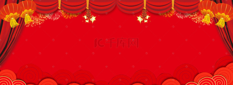 春节清新海报背景图片_红色春节主题海报