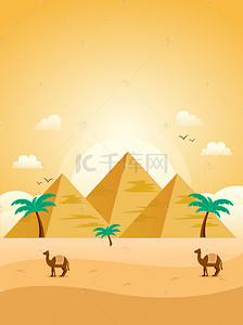 埃及背景图片_矢量埃及旅游背景
