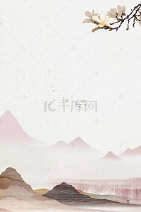 中式山水意境背景图片_中国风水墨山水装饰画