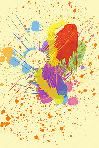 彩色水墨背景素材背景图片_彩色水墨课程海报背景素材
