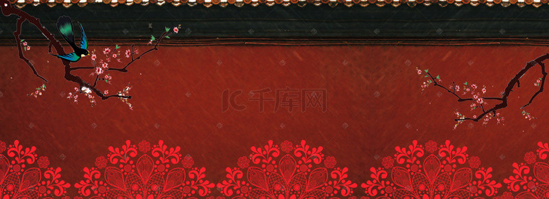 中国风简洁风背景图片_中国风复古传统刺绣文化海报