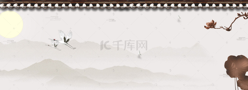 中国风复古房地产背景图片_淡雅古风水墨房地产背景