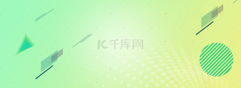 扁平线条几何图形绿色渐变banner