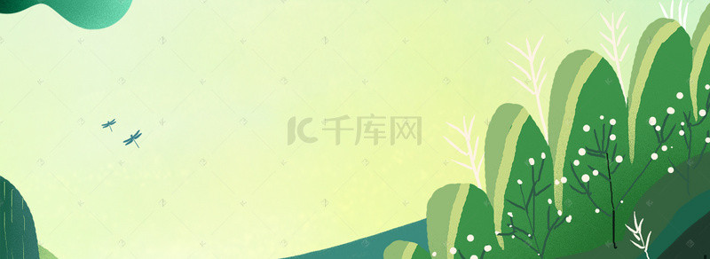 卡通夏日植物背景图片_清新夏日植物海报背景