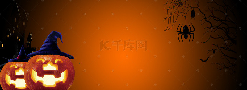 活动橙色背景背景图片_万圣节简约卡通橙色海报背景