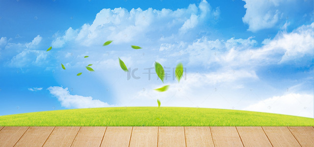 木板背景绿色背景图片_绿色草坪食品海报banner
