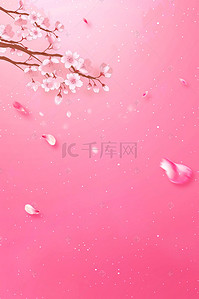 春季旅游季背景图片_小清新浪漫樱花季海报