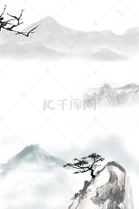 中国风山水江南背景图片_中国风水墨山水装饰画