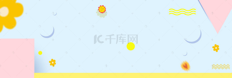 简约童装背景图片_夏季童装简约多彩上新促销电商banner