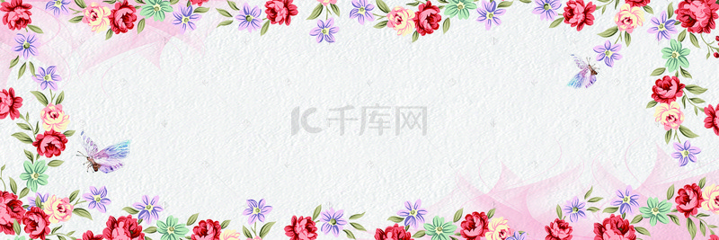 小清新花框背景图片_小清新花朵背景模板