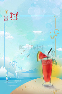 夏季西瓜汁背景图片