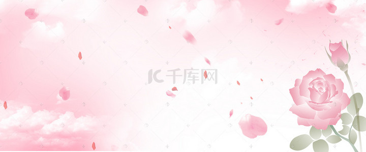 花朵粉色梦幻花朵背景图片_粉色梦幻背景素banner