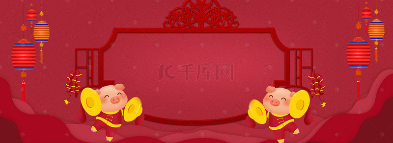 春节中国风边框背景图片_2019新年元旦中国风海报背景