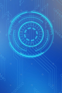 蓝色科技梦幻人工机器人海报背景