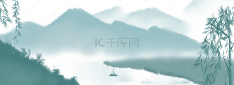 水墨山水背景素材背景图片_水墨山水背景素材