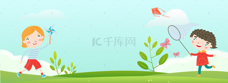 创意彩色叶子背景图片_彩色创意玩耍的小朋友背景