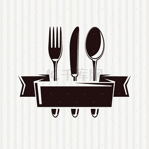 餐厅ai素材背景图片_文艺清新简约条纹简笔画餐具花纹菜单背景