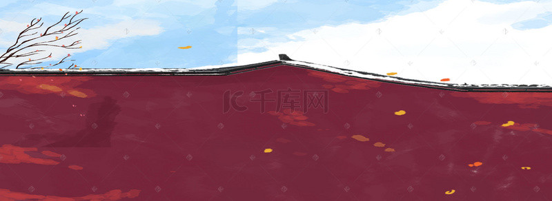 中国风卡通图背景图片_中国风建筑围墙免抠图