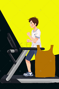 健身健身房海报背景图片_卡通健身运动海报背景模板