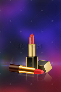 简约高端化妆品背景图片_彩色渐变创意口红化妆品海报背景